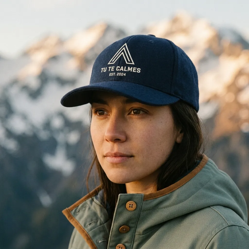 Casquette Tu Te Calmes marine avec chevron brodé