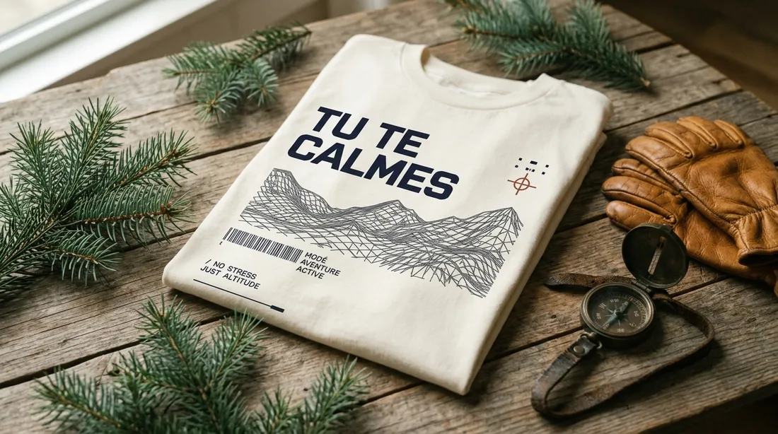T-shirt Tu Te Calmes plié, présentation flat lay